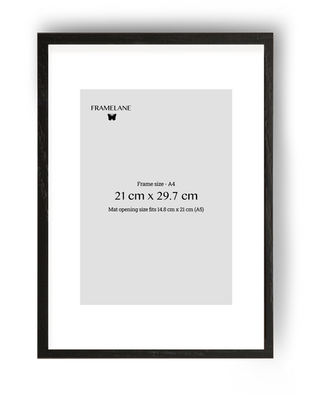 2 Black Oak Frames, 21x29.7 cm (A4),