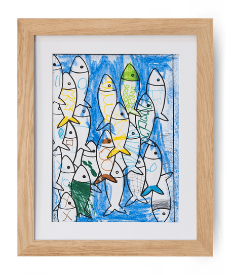 2 Marcos para dibujos infantiles de roble natural (A4), 21x29,7 cm