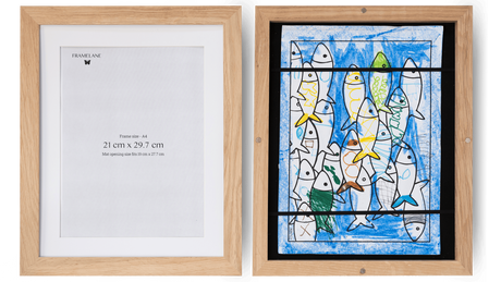 2 Marcos para dibujos infantiles de roble natural (A4), 21x29,7 cm
