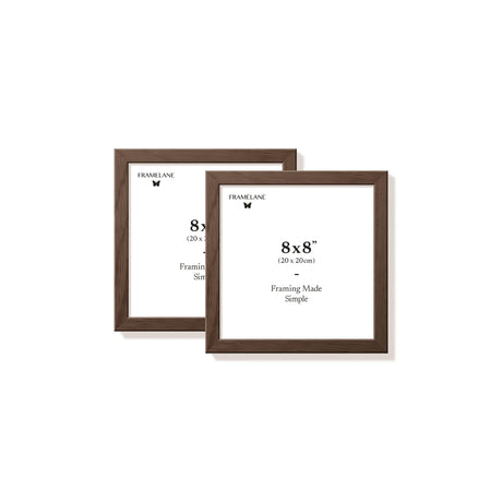 Two dark oak picture frames, 8x8 in | 20x20 cm