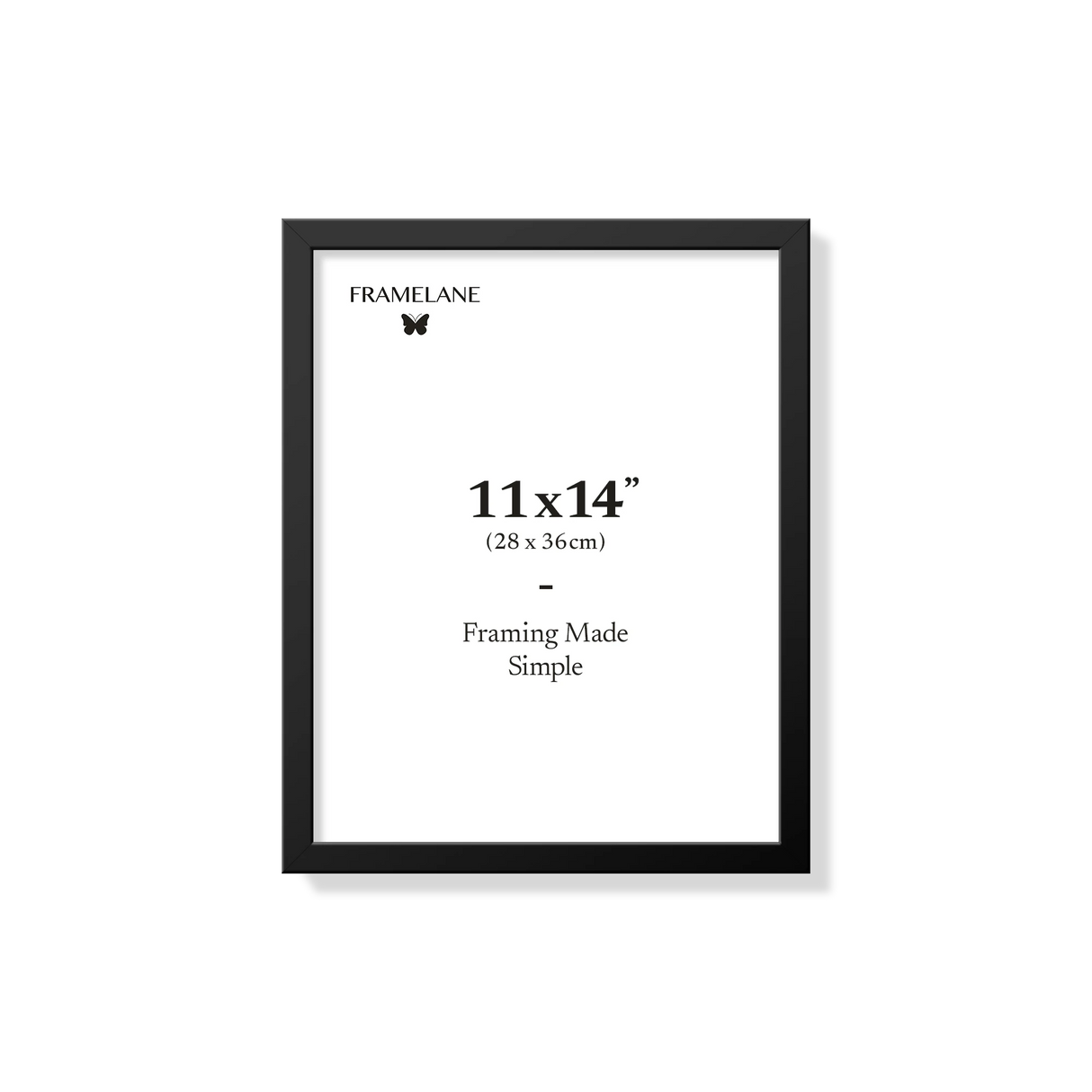 Black picture frame 11x14 in, front view