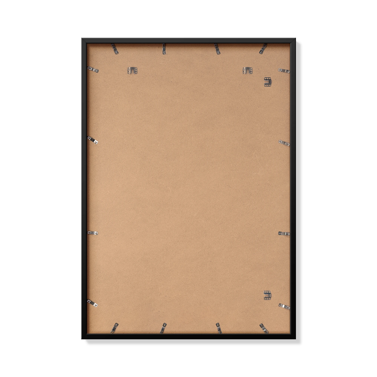 Back of black 70x100 cm frame with hanging hardware