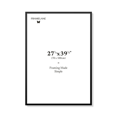 Black picture frame 70x100 cm, front view