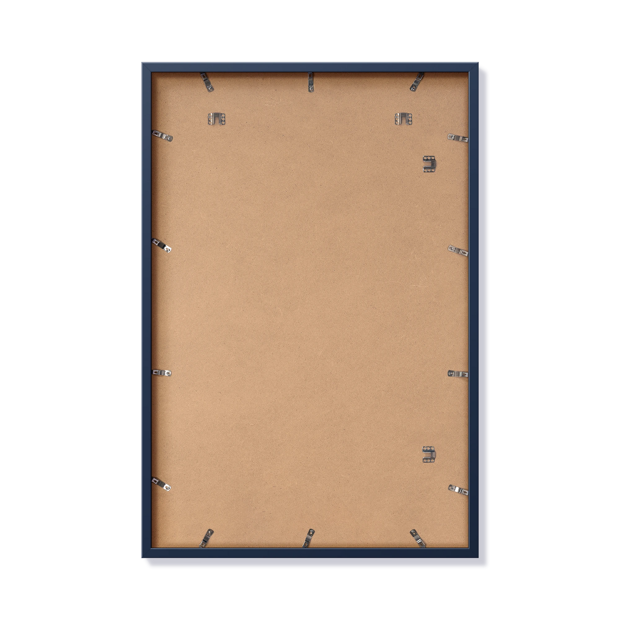 Back of blue 24x36 in frame with hanging hardware