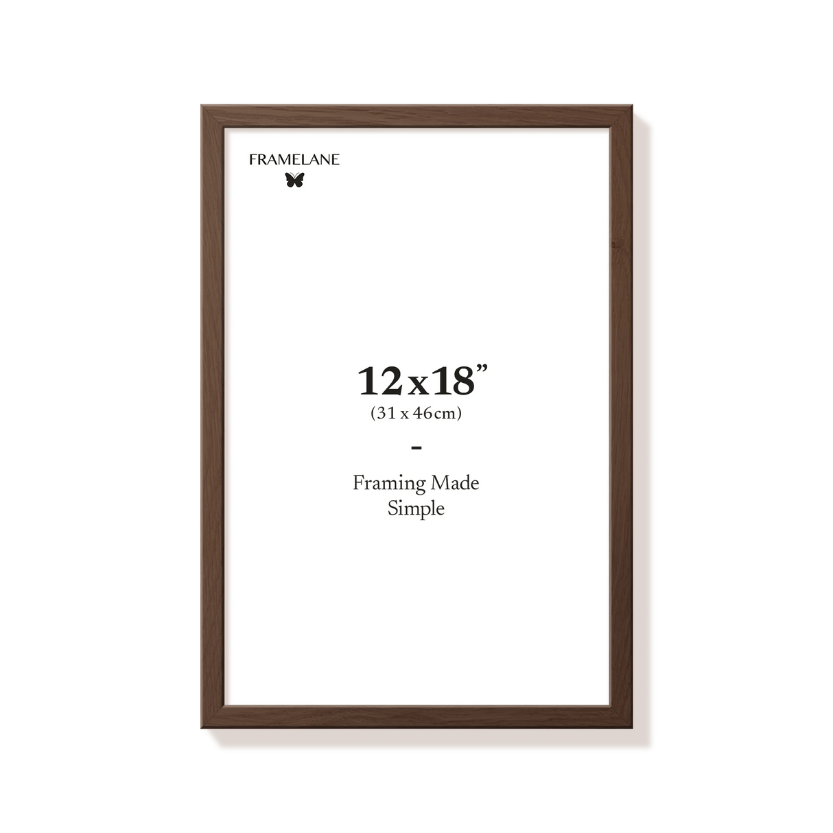 Dark oak picture frame 12x18 in, front view