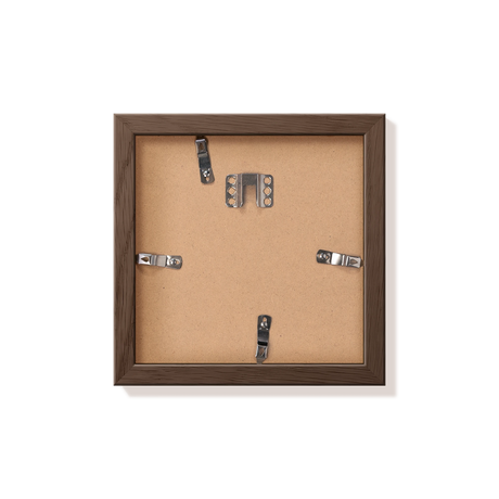 Back of dark oak 8x8 in frame with hanging hardware