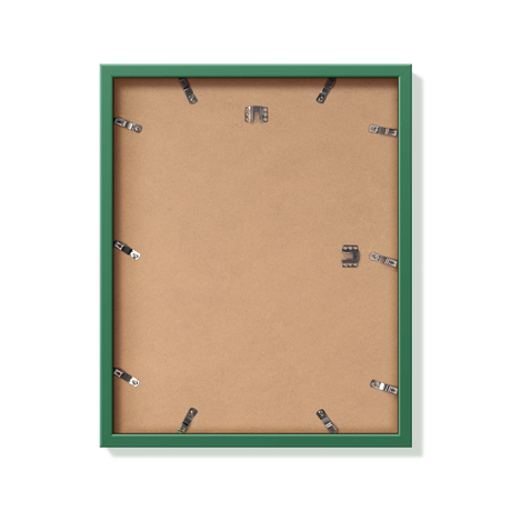Back of forest green 16x20 in frame with hanging hardware