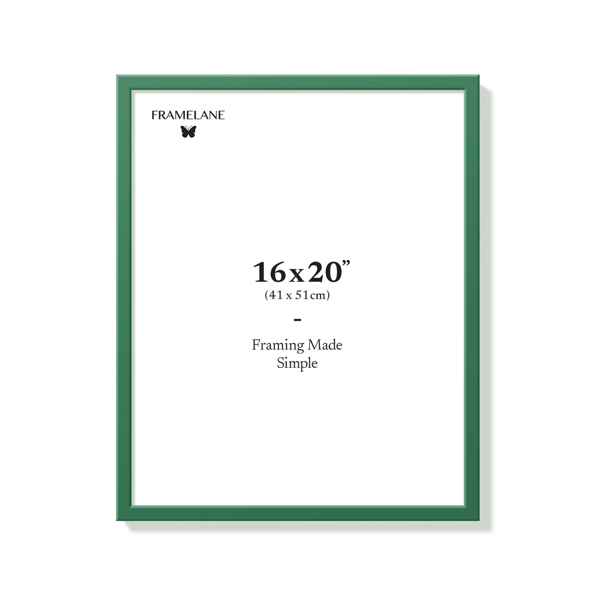 Forest green picture frame 16x20 in, front view