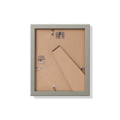 Back of gray 8x10 in frame with hanging hardware