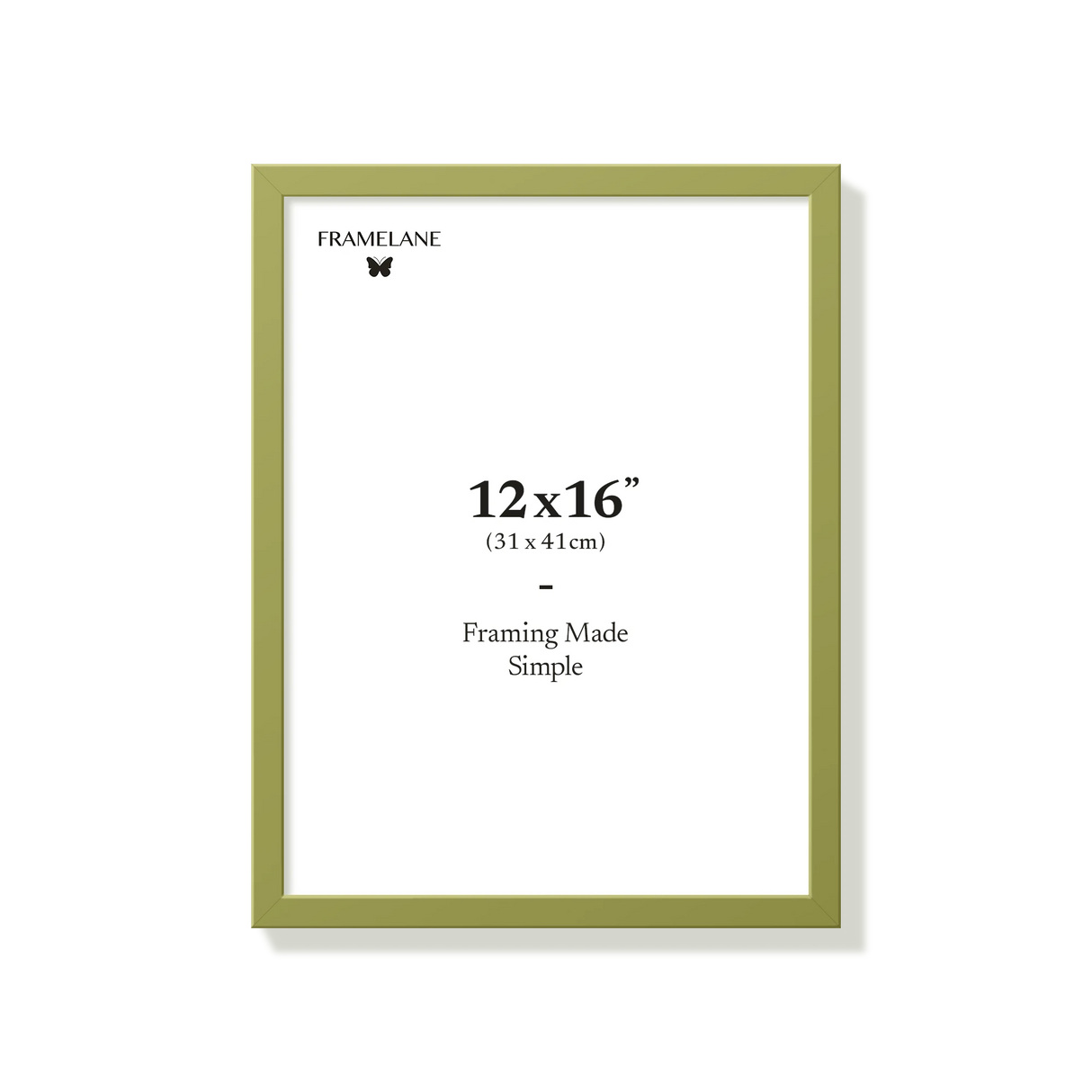 Khaki green picture frame 12x16 in, front view
