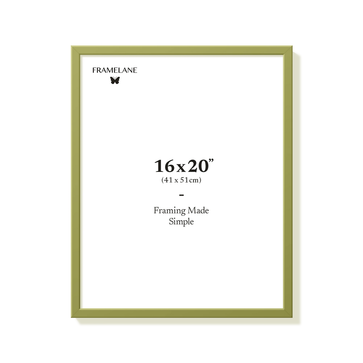Khaki green picture frame 16x20 in, front view