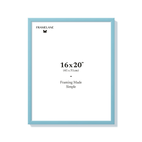 Light blue picture frame 16x20 in, front view