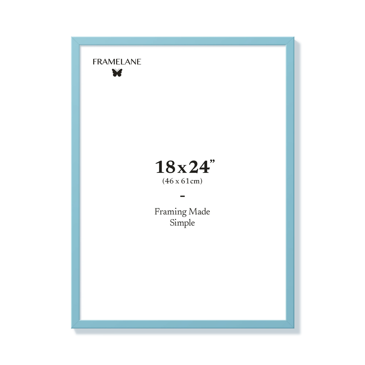 Light blue picture frame 18x24 in, front view