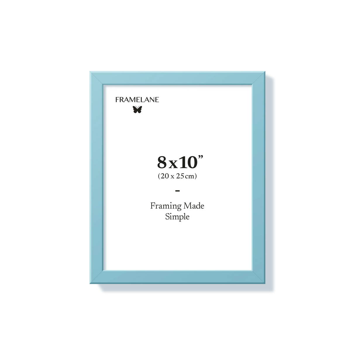 Light blue picture frame 8x10 in, front view