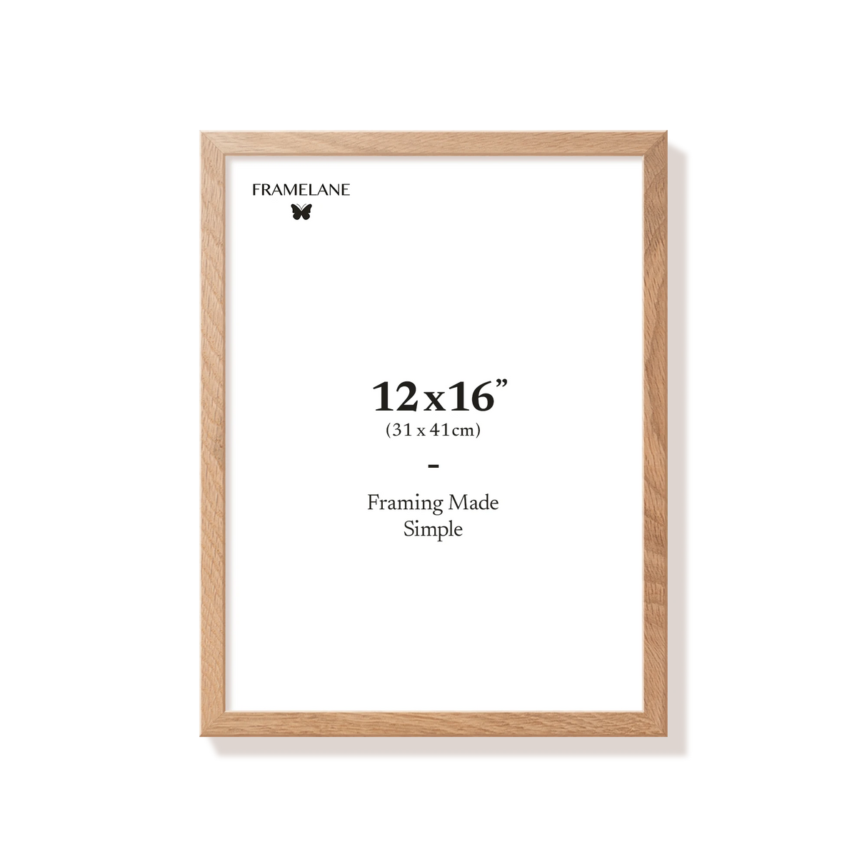 Natural oak picture frame 12x16 in, front view