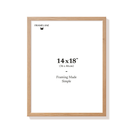 Natural oak picture frame 14x18 in, front view