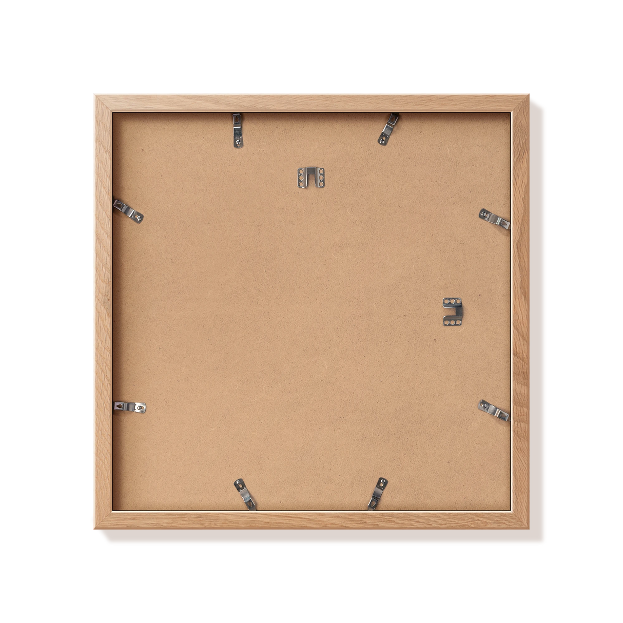 Back of natural oak 16x16 in frame with hanging hardware