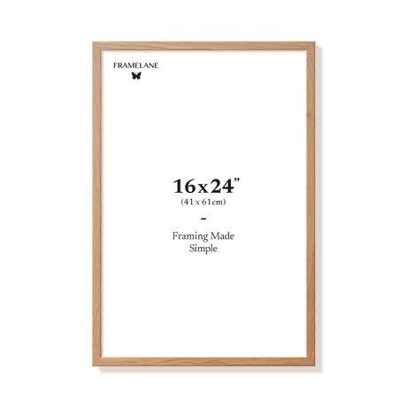 Natural oak picture frame 16x24 in, front view