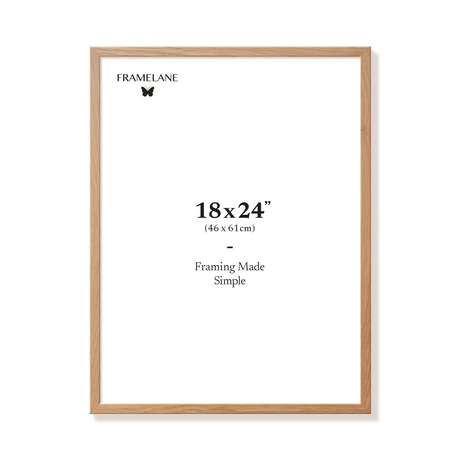 Natural oak picture frame 18x24 in, front view