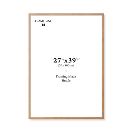 Natural oak picture frame 70x100 cm, front view