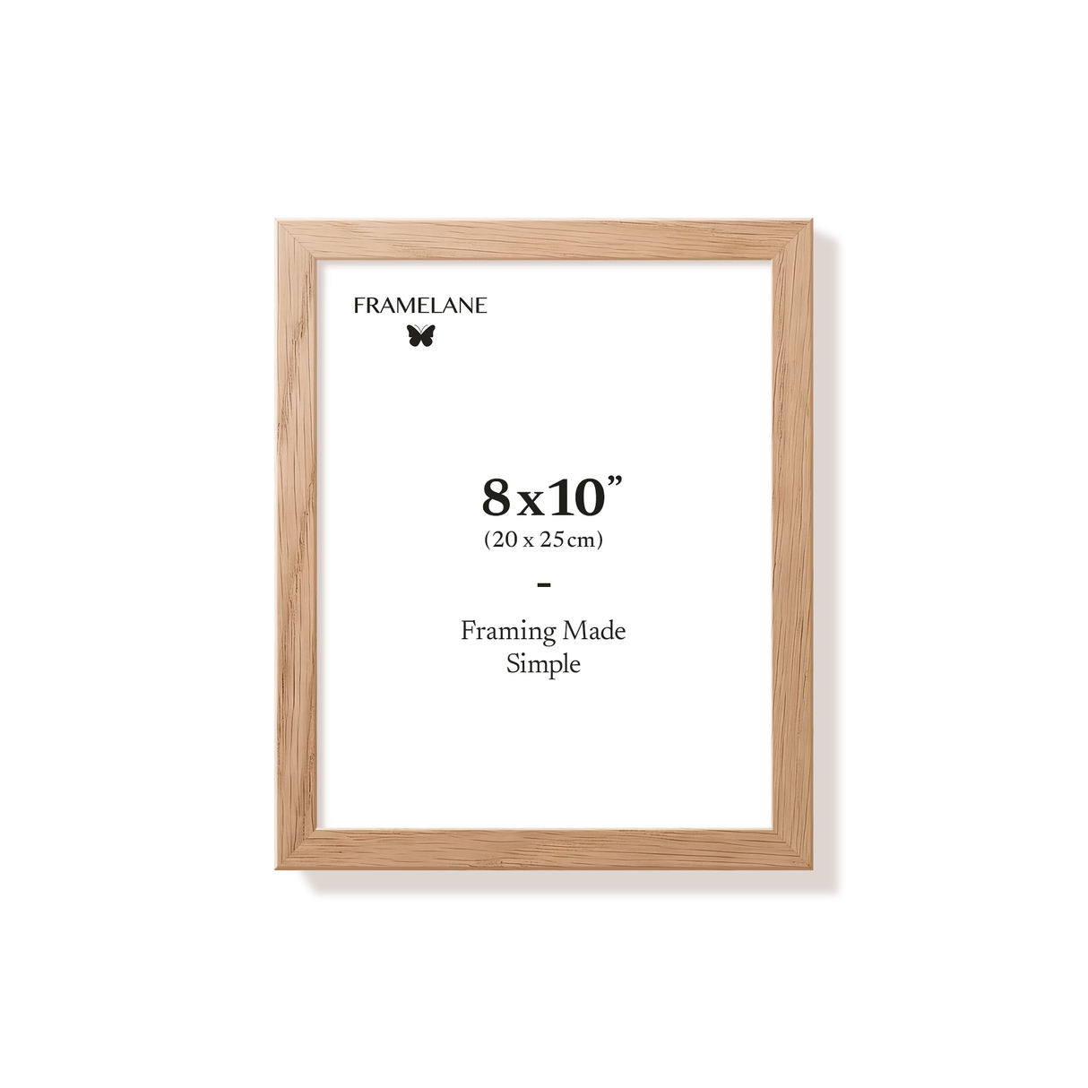 Natural oak picture frame 8x10 in, front view