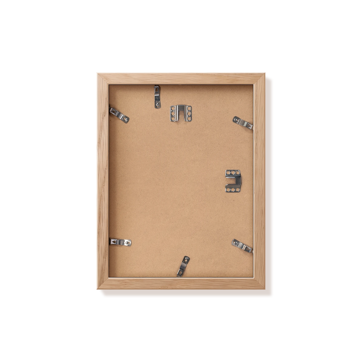Back of natural oak 9x12 in frame with hanging hardware