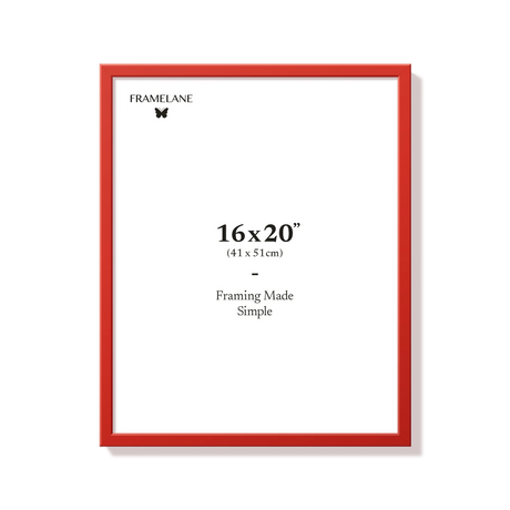 Red picture frame 16x20 in, front view