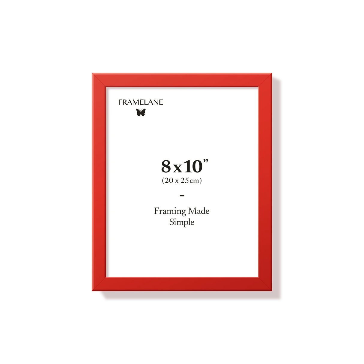 Red picture frame 8x10 in, front view