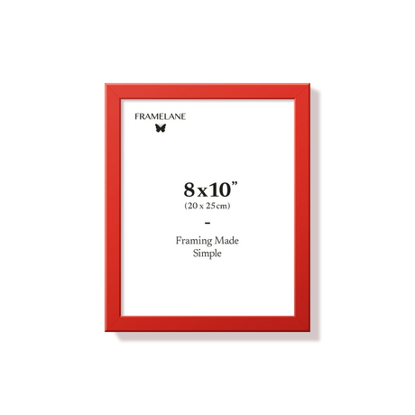 Red picture frame 8x10 in, front view