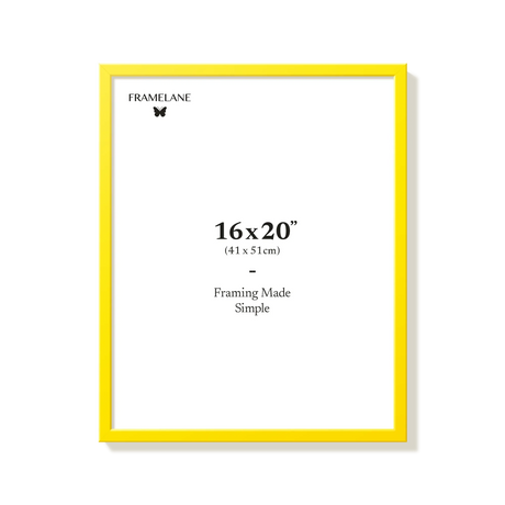 Yellow 16x20 in picture frame, front view