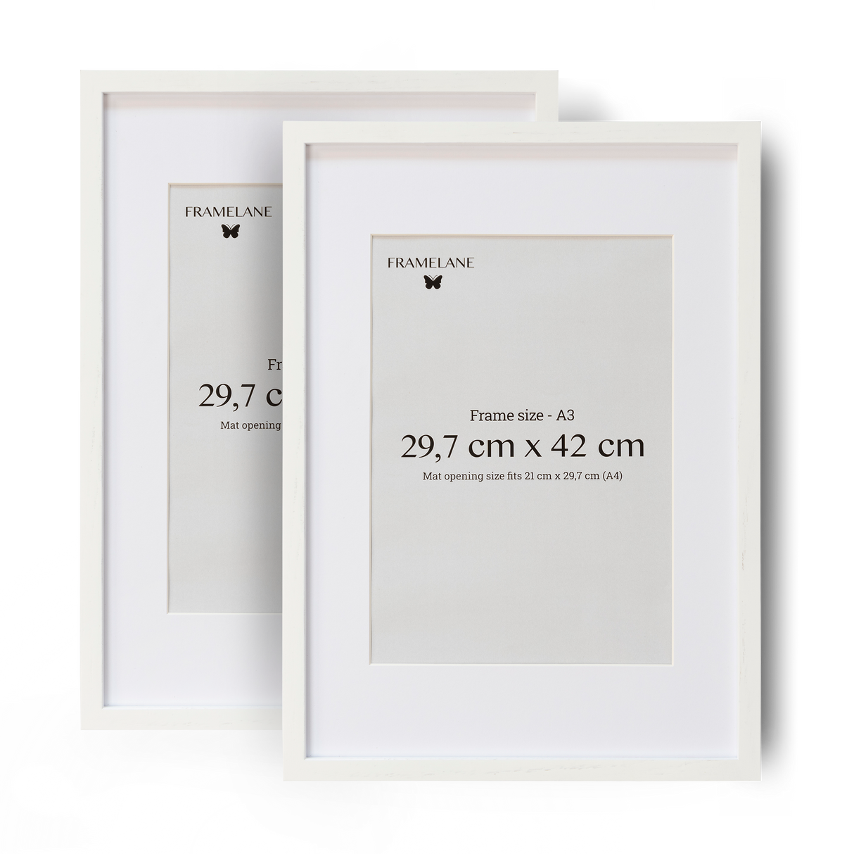 2 Marcos de madera de roble blanco, 29,7x42 cm (A3)