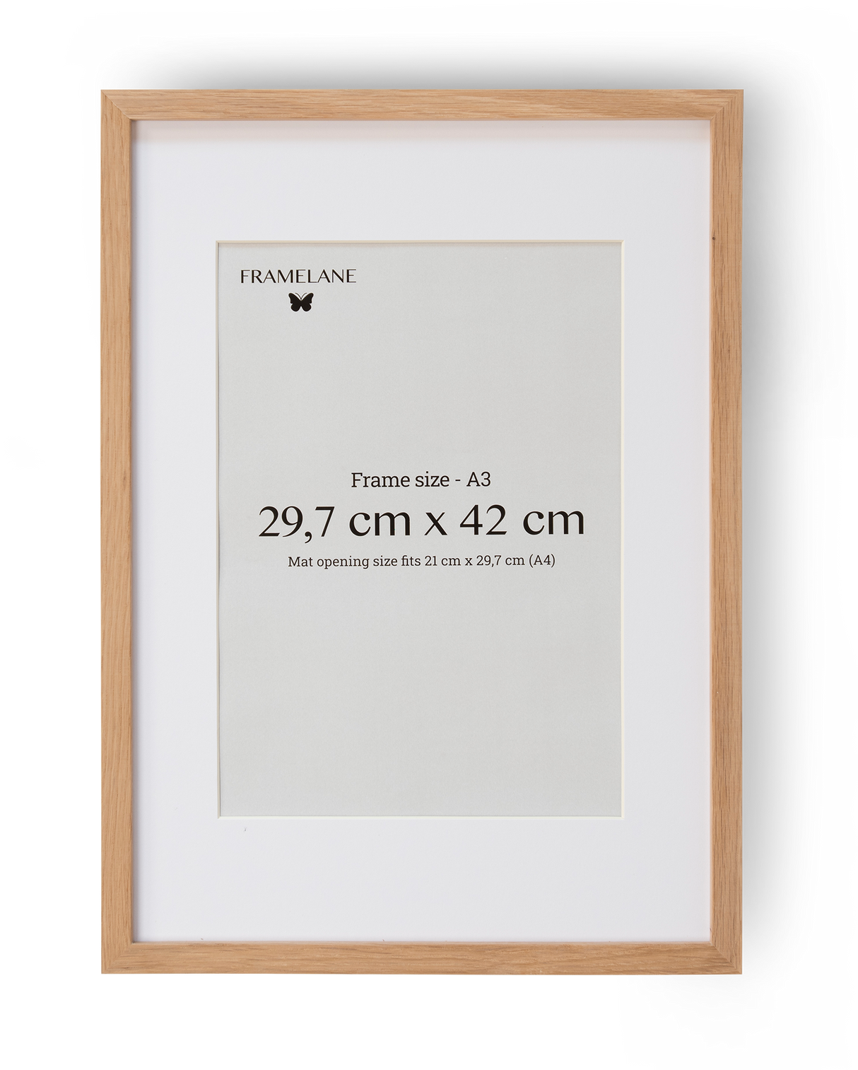 2 Marcos de madera de roble natural, 29,7x42 cm (A3)