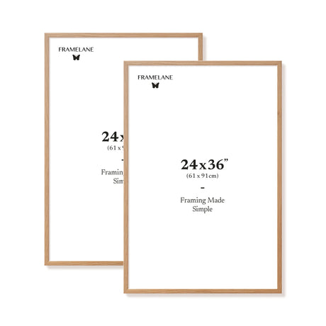Two natural oak picture frames, 24x36 in | 61x91 cm