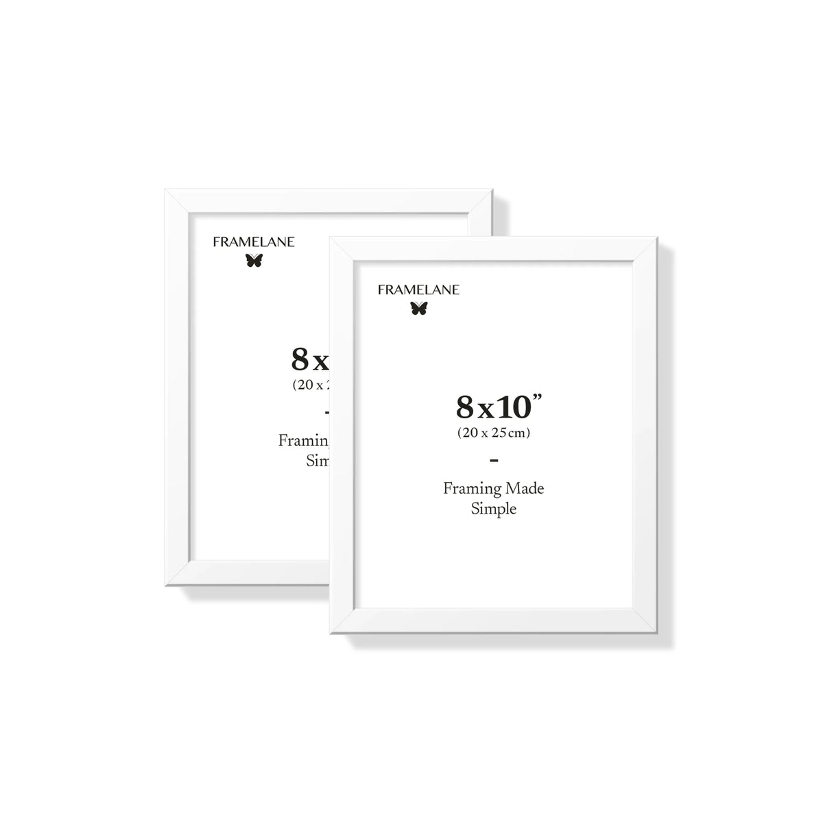 Two white picture frames, 8x10 in | 20x25 cm
