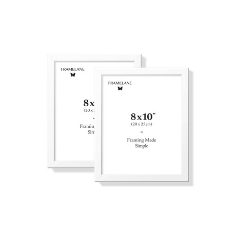 Two white picture frames, 8x10 in | 20x25 cm