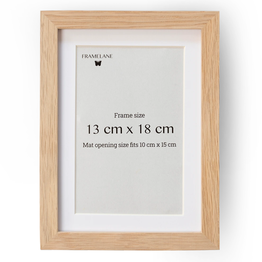 2 Natural Oak Frames, 13x18 cm