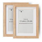 2 Natural Oak Frames, 13x18 cm