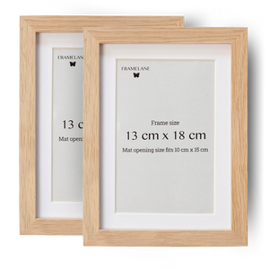 2 Natural Oak Frames, 13x18 cm
