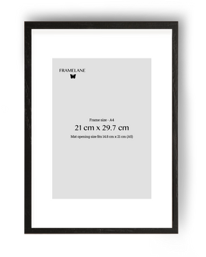 2 Black Oak Frames, 21x29.7 cm (A4),