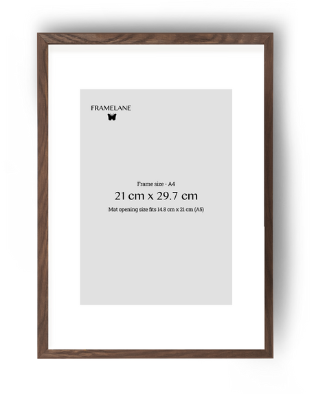 2 Marcos de madera de roble oscuro, 21x29,7 cm (A4)