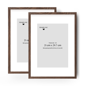 2 Dark Oak Frames, 21x29.7 cm (A4)