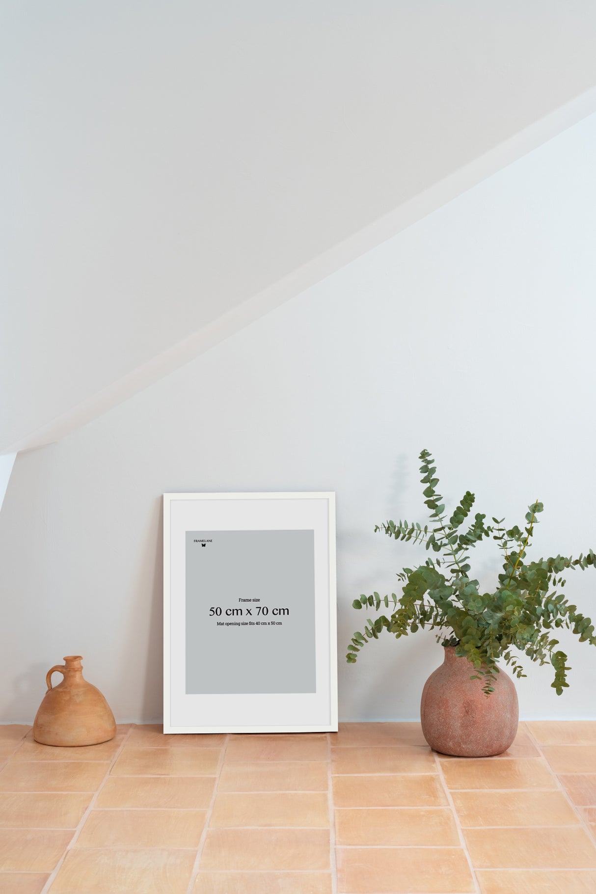 2 Marcos de madera de roble blanco, 50x70 cm