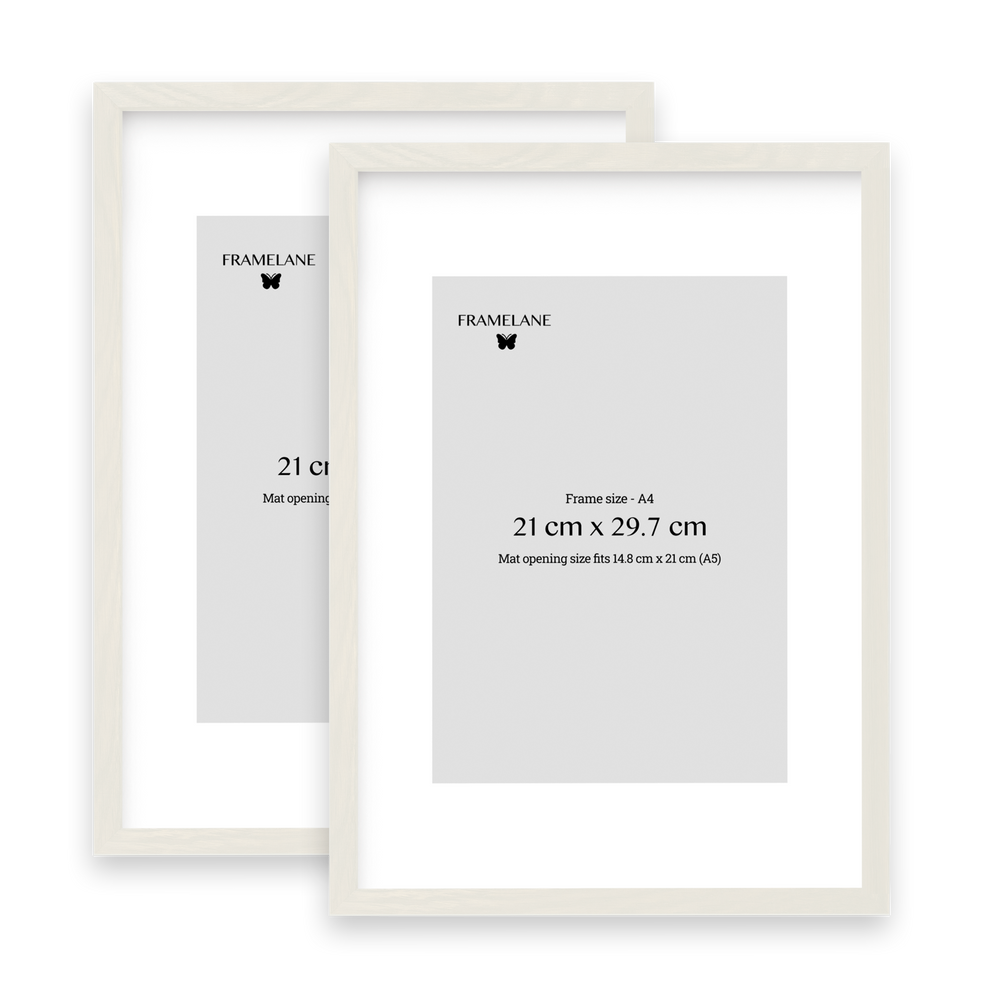 2 White Oak Frames, 21x29.7 cm (A4)