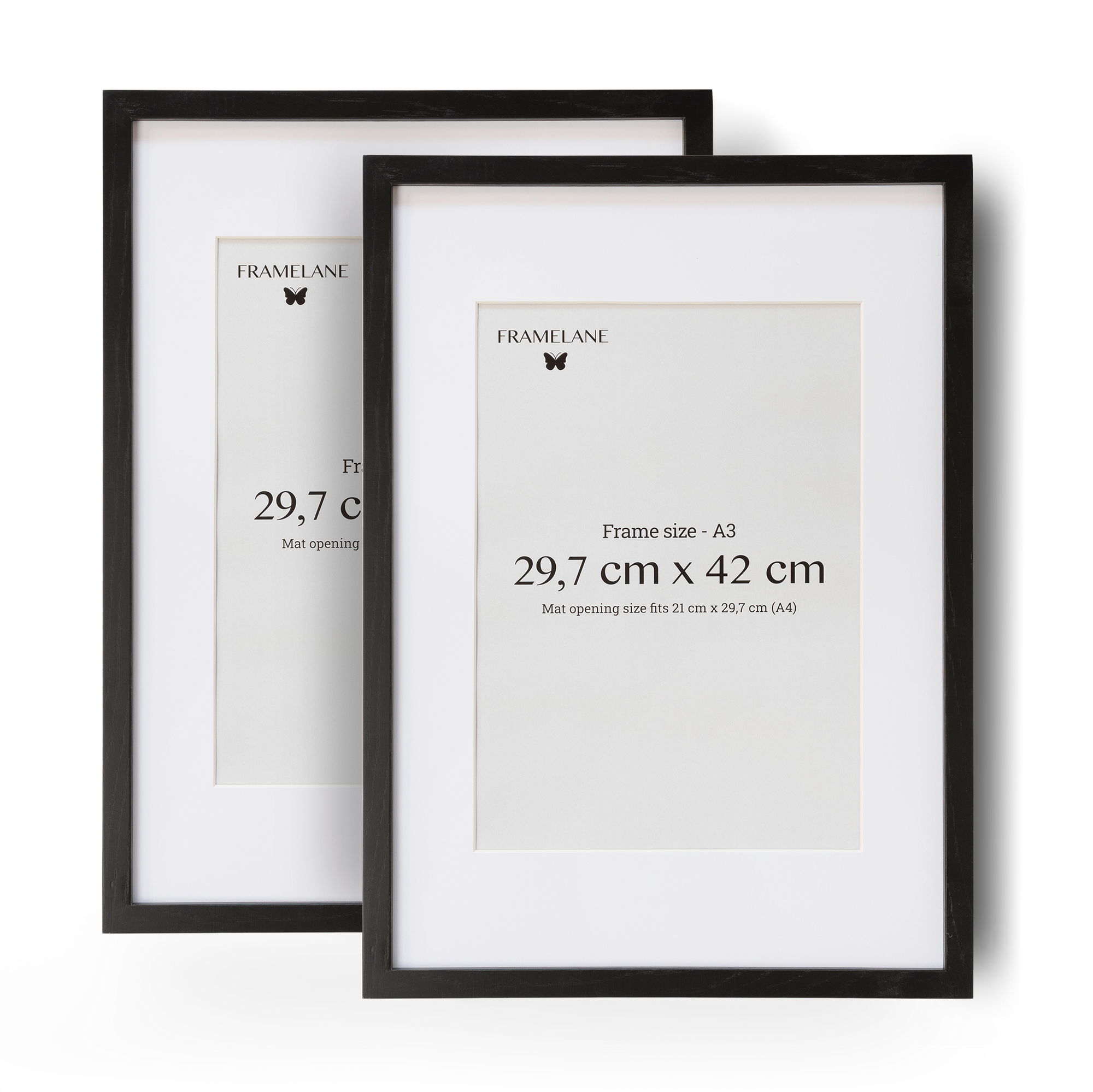 2 Black Oak Frames, 29.7x42 cm (A3)