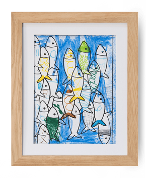 2 Marcos para dibujos infantiles de roble natural (A4), 21x29,7 cm