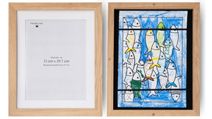 2 Marcos para dibujos infantiles de roble natural (A4), 21x29,7 cm