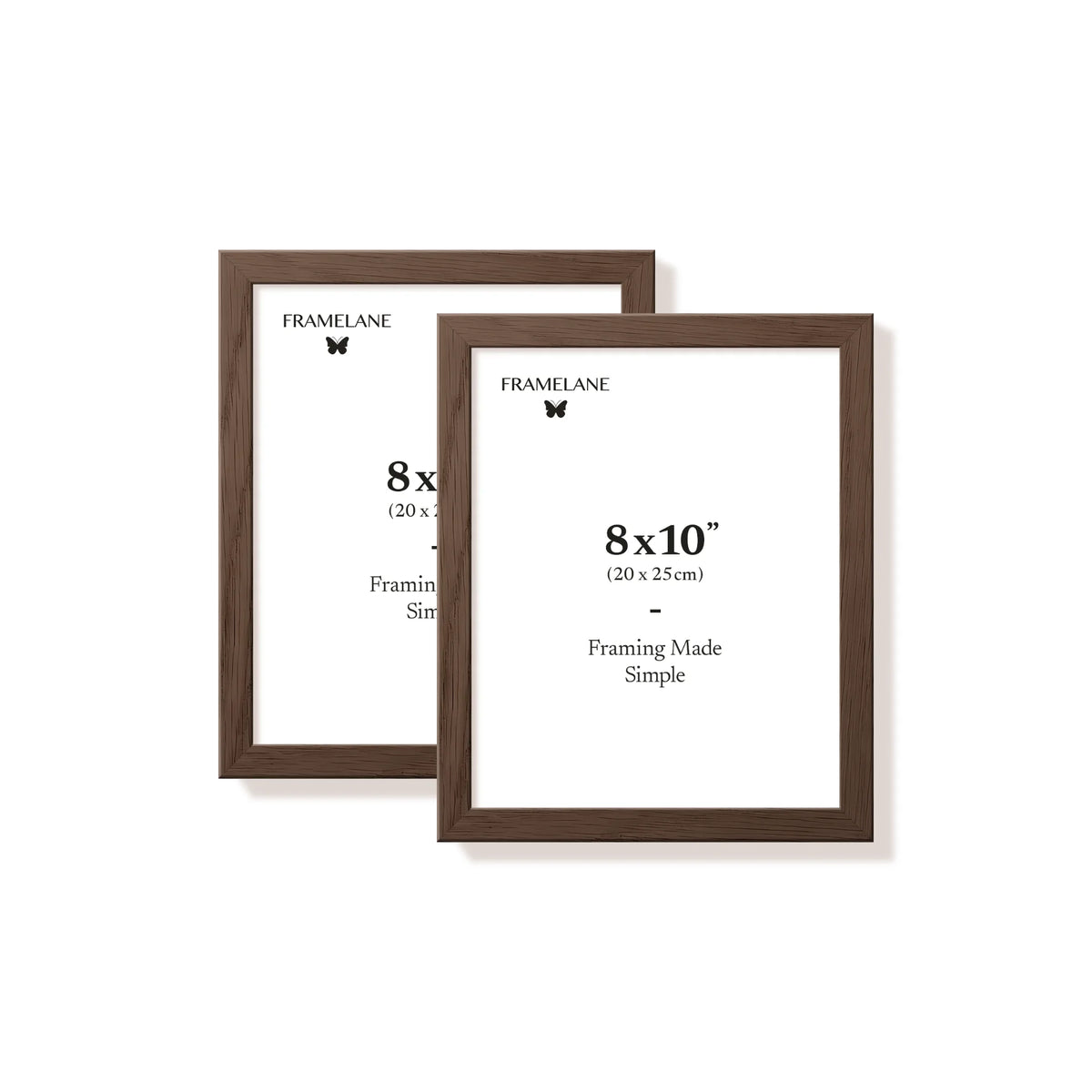 Two dark oak picture frames, 8x10 in | 20x25 cm