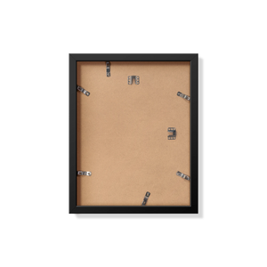 Back of black 11x14 in frame with hanging hardware