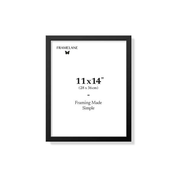 Black picture frame 11x14 in, front view