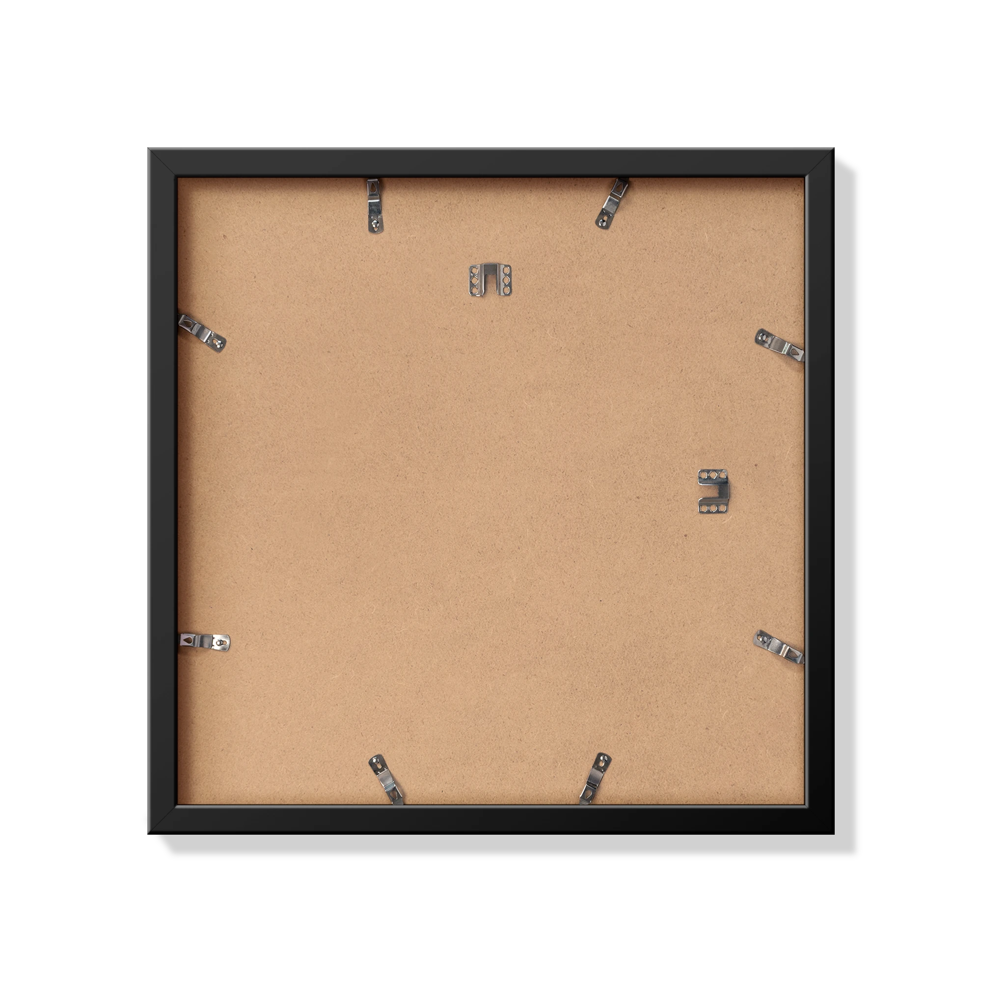 Back of black 16x16 in frame with hanging hardware